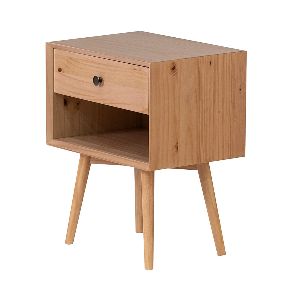 Walker Edison - Mid-Century Modern Solid Wood 1-Drawer Nightstand - Natural Pine_1