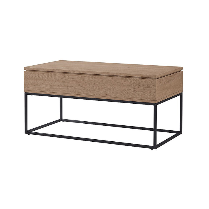 Walker Edison - Modern Metal and Wood Lift-Top Coffee Table - Smoked Oak_1