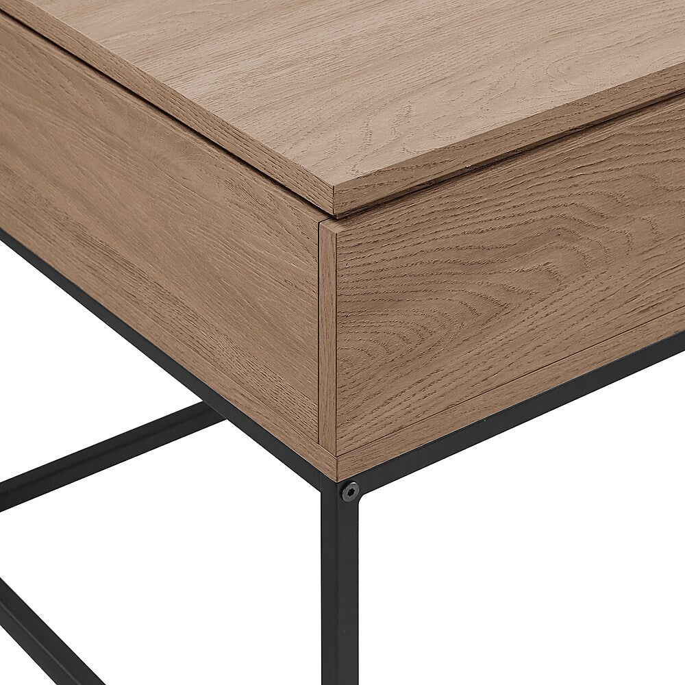 Walker Edison - Modern Metal and Wood Lift-Top Coffee Table - Smoked Oak_12