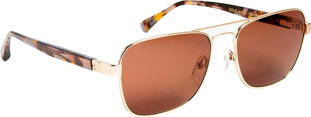 Bruno Magli - Sole-Unisex Full Rim Metal Aviator Sunglass Frame with Acetate Temples and a Spring Hinge - Gold_1