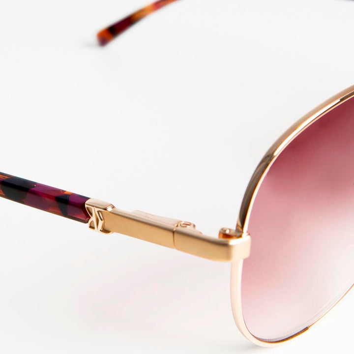 Bruno Magli - Costa-Unisex Full Rim Metal Aviator Sunglass Frame with Acetate Temples and a Spring Hinge - Gold_5