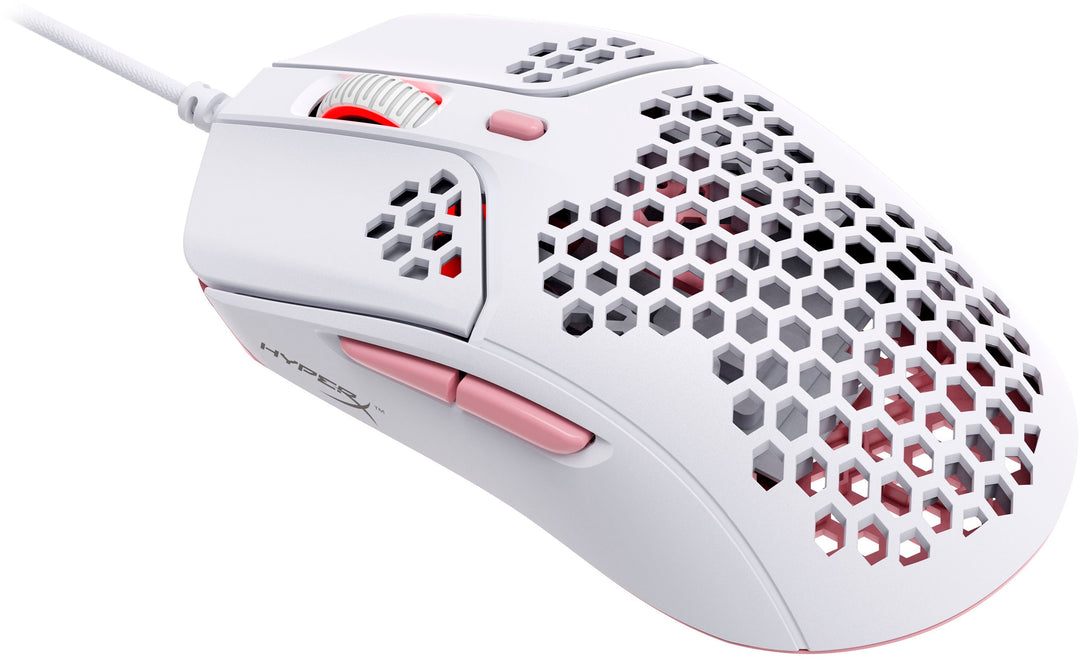 HyperX - Pulsefire Haste Lightweight Wired Optical Gaming Mouse with RGB Lighting - White and pink_1