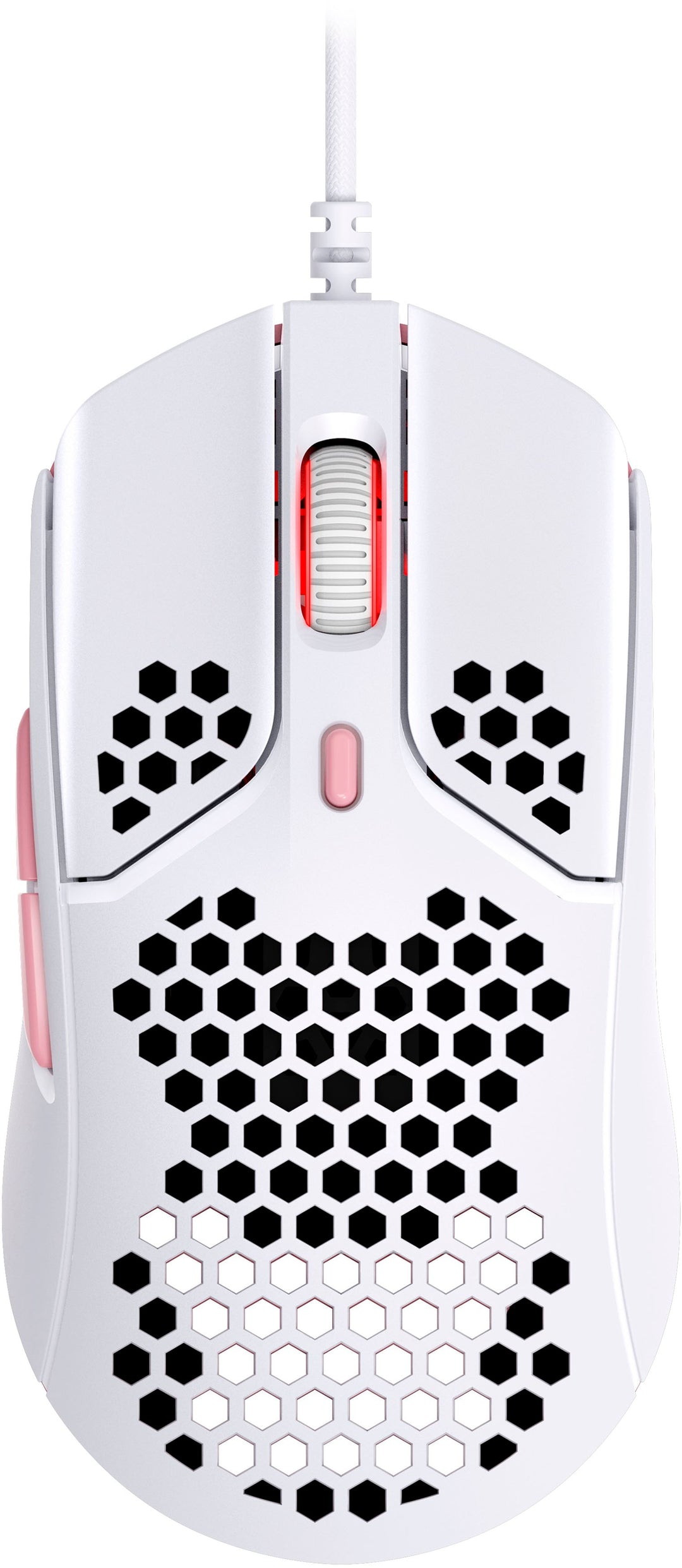 HyperX - Pulsefire Haste Lightweight Wired Optical Gaming Mouse with RGB Lighting - White and pink_0