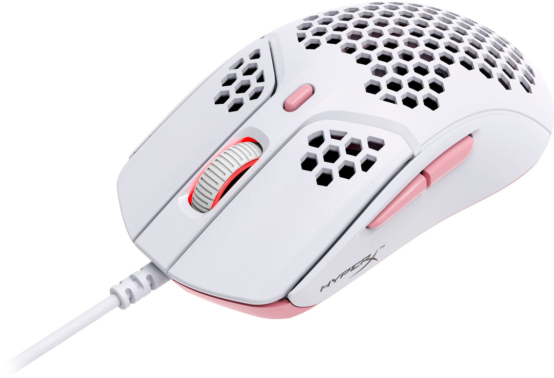 HyperX - Pulsefire Haste Lightweight Wired Optical Gaming Mouse with RGB Lighting - White and pink_4