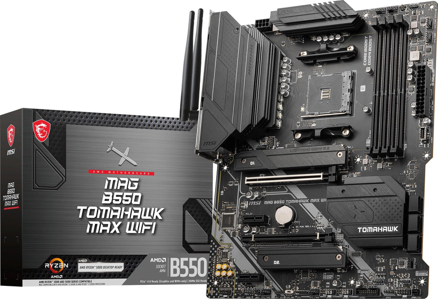 MSI - B550 TOMAHAWK MAX WIFI (Socket AM4) USB-C Gen2 AMD ATX GAMING Motherboard_0