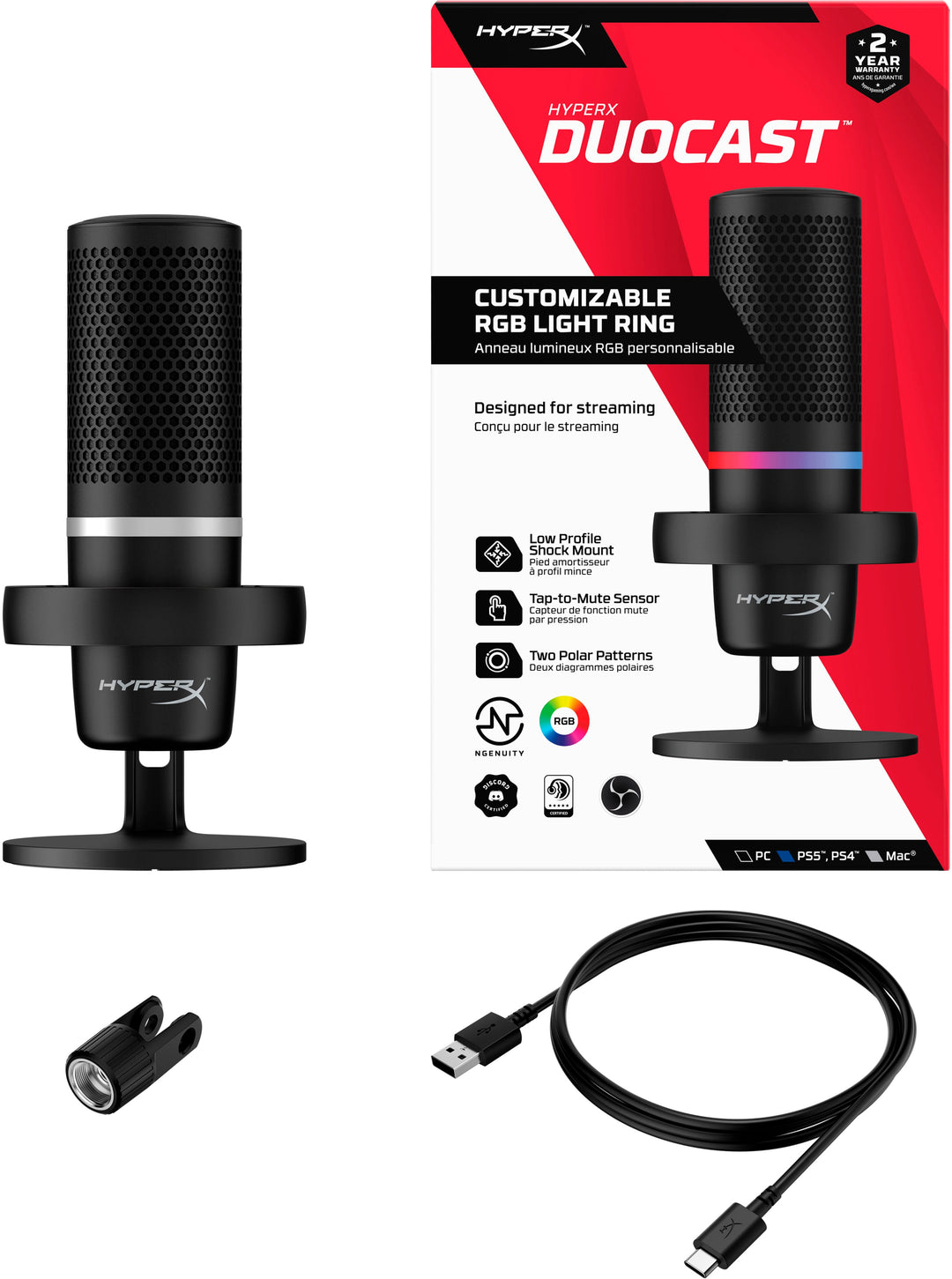 HyperX - Duocast Wired Cardioid Omnidirectional USB Condenser Microphone_5