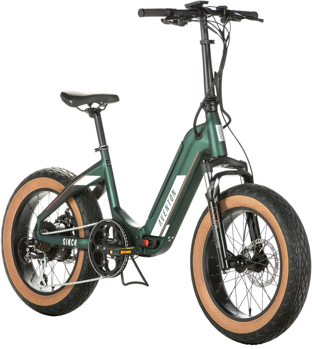 Aventon - Sinch Step-Through Foldable Ebike w/ 40 mile Max Operating Range and 20 MPH Max Speed - Moss Green_1