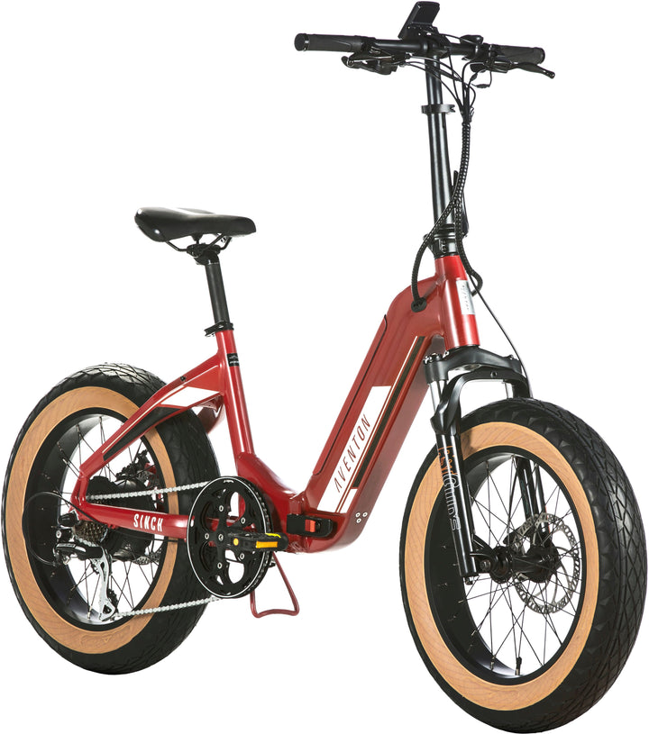 Aventon - Sinch Step-Through Foldable Ebike w/ 40 mile Max Operating Range and 20 MPH Max Speed - Bonfire Red_1