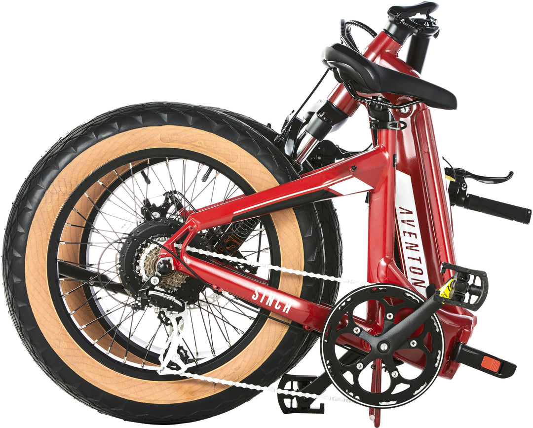 Aventon - Sinch Step-Through Foldable Ebike w/ 40 mile Max Operating Range and 20 MPH Max Speed - Bonfire Red_3