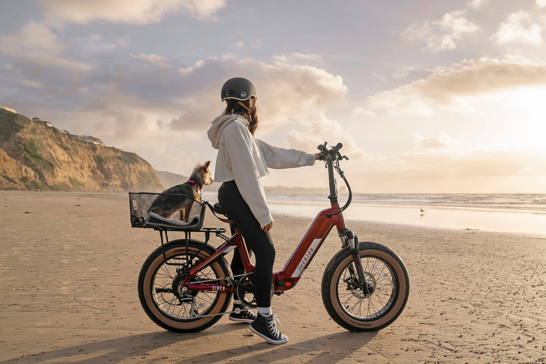 Aventon - Sinch Step-Through Foldable Ebike w/ 40 mile Max Operating Range and 20 MPH Max Speed - Bonfire Red_11