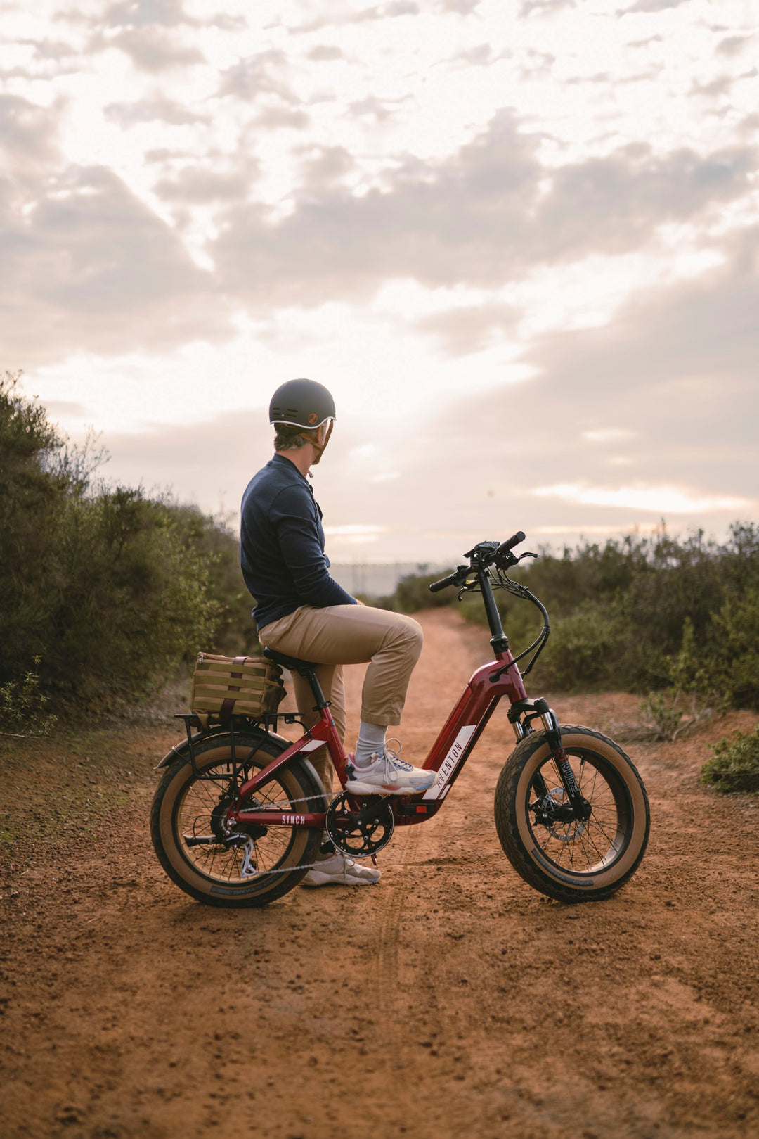 Aventon - Sinch Step-Through Foldable Ebike w/ 40 mile Max Operating Range and 20 MPH Max Speed - Bonfire Red_6