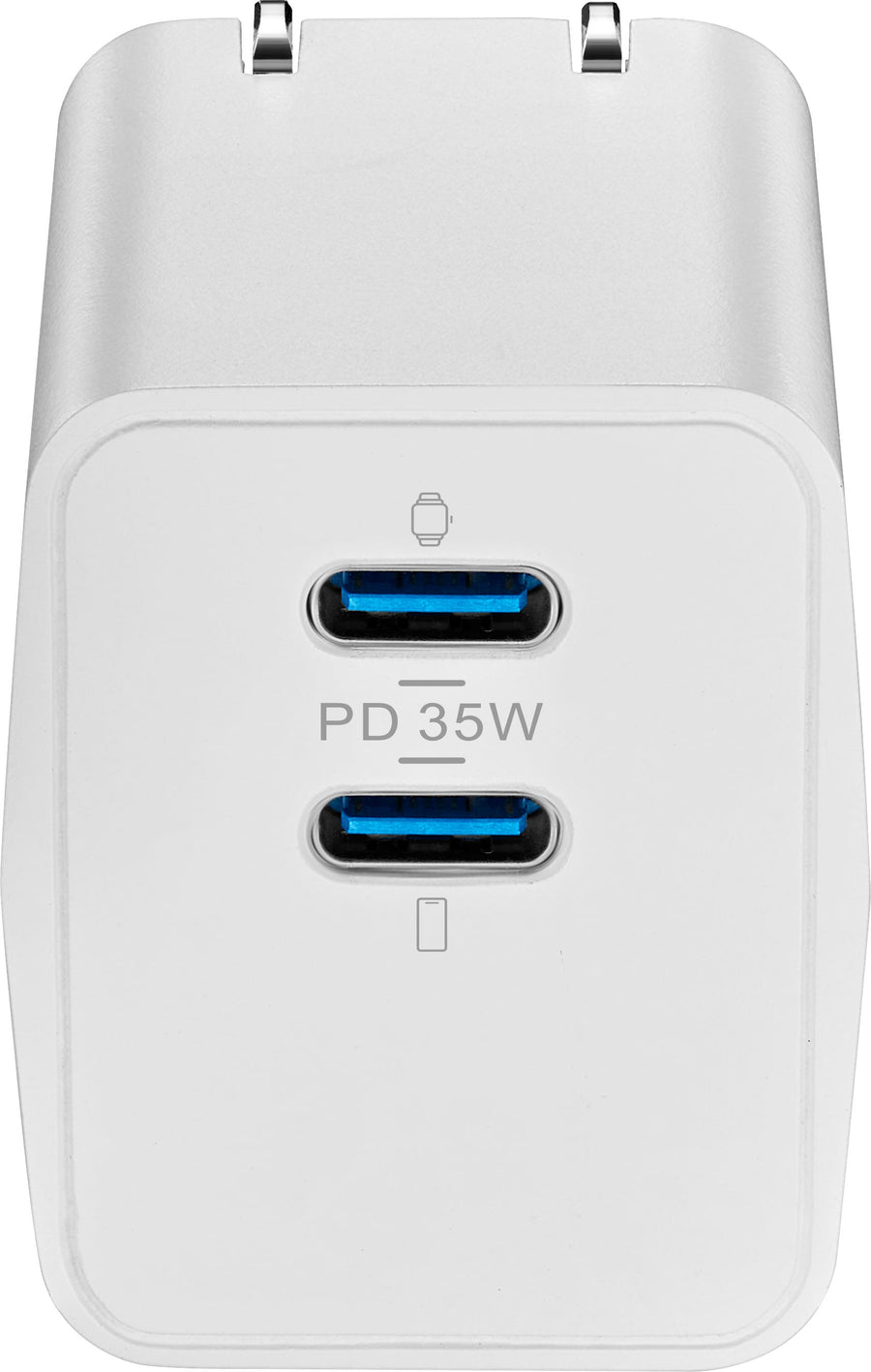 Insignia™ - 35W Dual Port USB-C Compact Wall Charger for Apple Mobile Devices - White_0