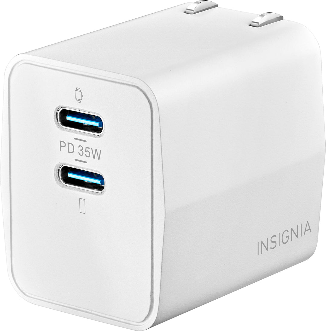 Insignia™ - 35W Dual Port USB-C Compact Wall Charger for Apple Mobile Devices - White_2