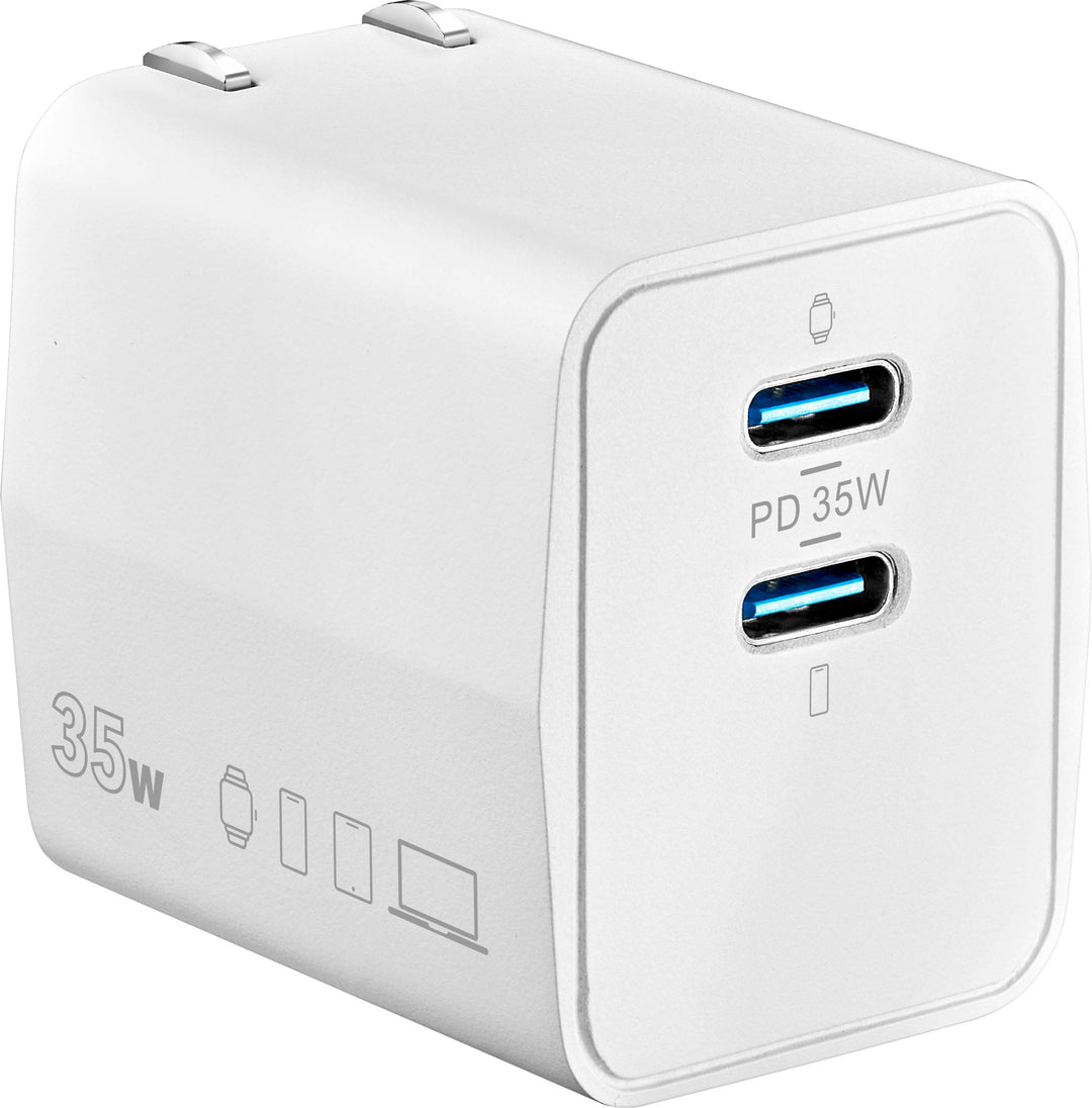 Insignia™ - 35W Dual Port USB-C Compact Wall Charger for Apple Mobile Devices - White_10