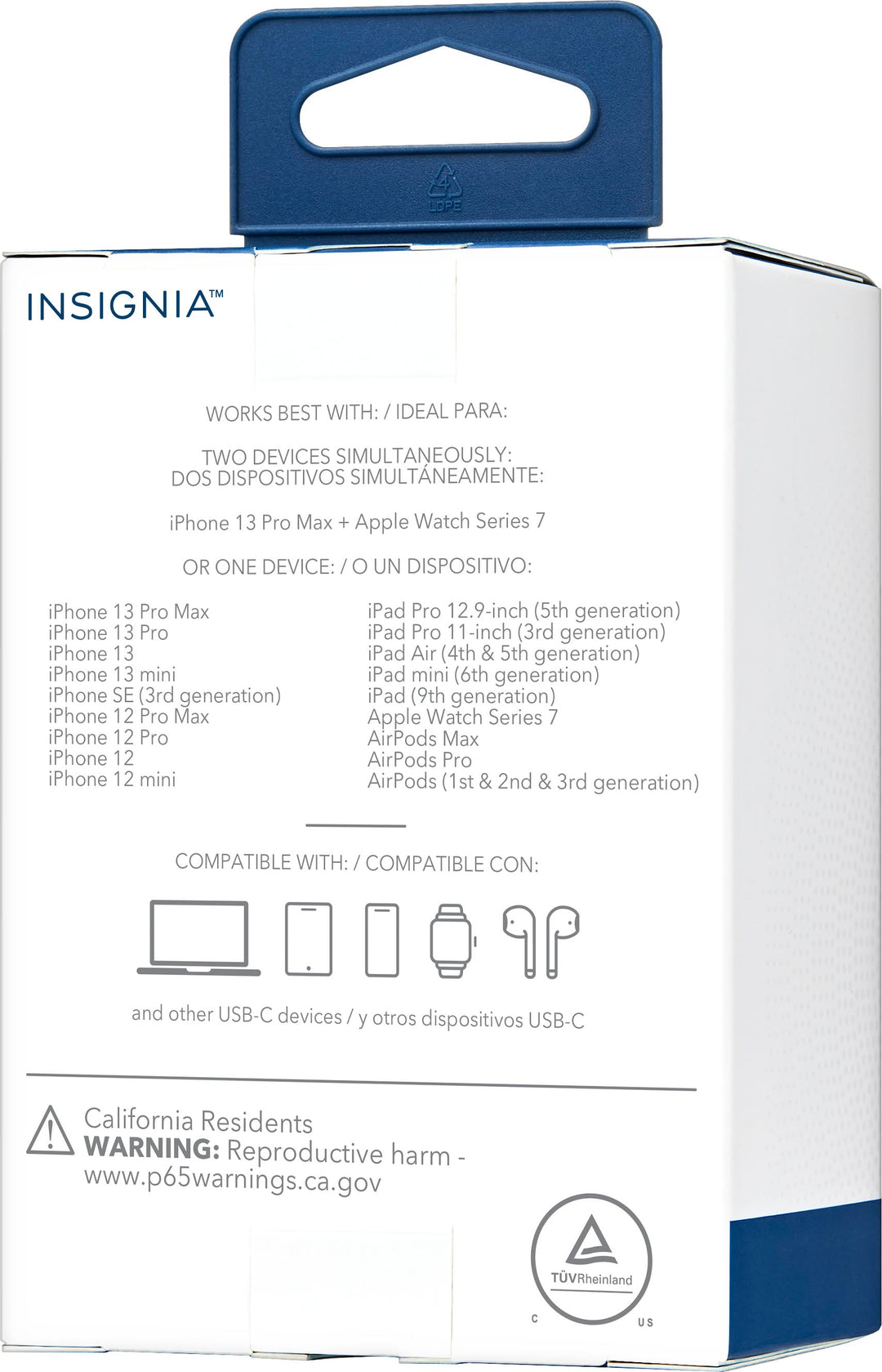 Insignia™ - 35W Dual Port USB-C Compact Wall Charger for Apple Mobile Devices - White_6