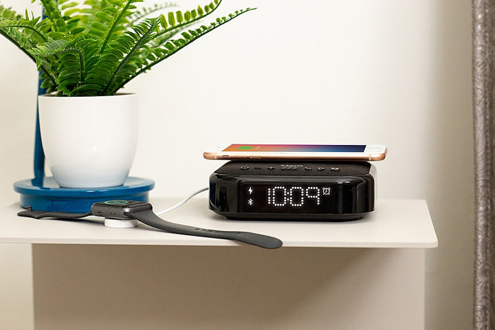 iHome - TIMEBASE II Dual Charging Bluetooth Alarm Clock - Black_7