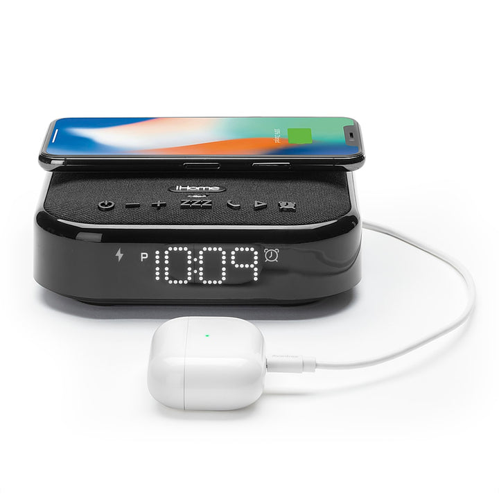 iHome - TIMEBASE II Dual Charging Bluetooth Alarm Clock - Black_6