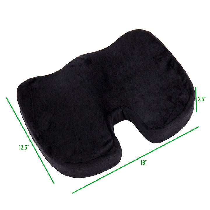 Mind Reader - Seat Cushion with Memory Foam Back Relief - Black_2
