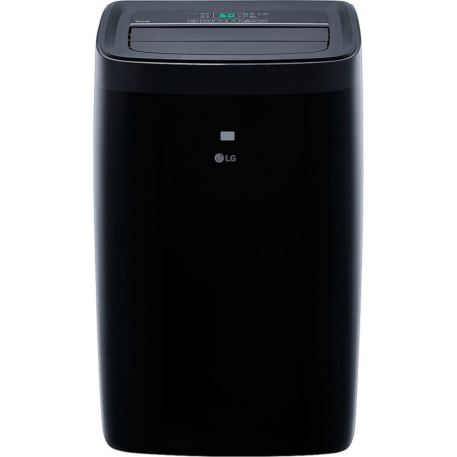LG - 450 Sq. Ft. Smart Portable Air Conditioner with 12,000 BTU Heater - Black_0