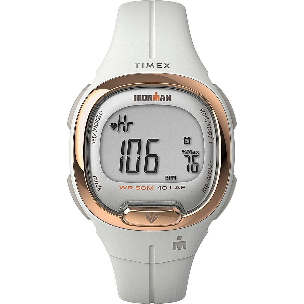 TIMEX IRONMAN Transit+ Watch with Activity Tracking & Heart Rate 33mm - White/Rose Gold-Tone_0