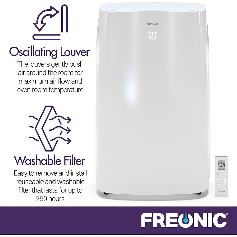 Freonic - 450 Sq. Ft. Portable Air Conditioner with 11,000 BTU Heater - White_6