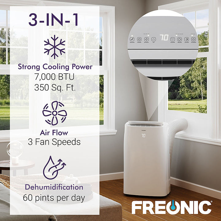 Freonic - 350 Sq. Ft. Portable Air Conditioner - White_8