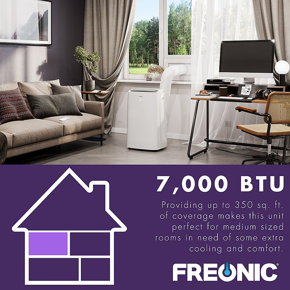 Freonic - 350 Sq. Ft. Portable Air Conditioner - White_4