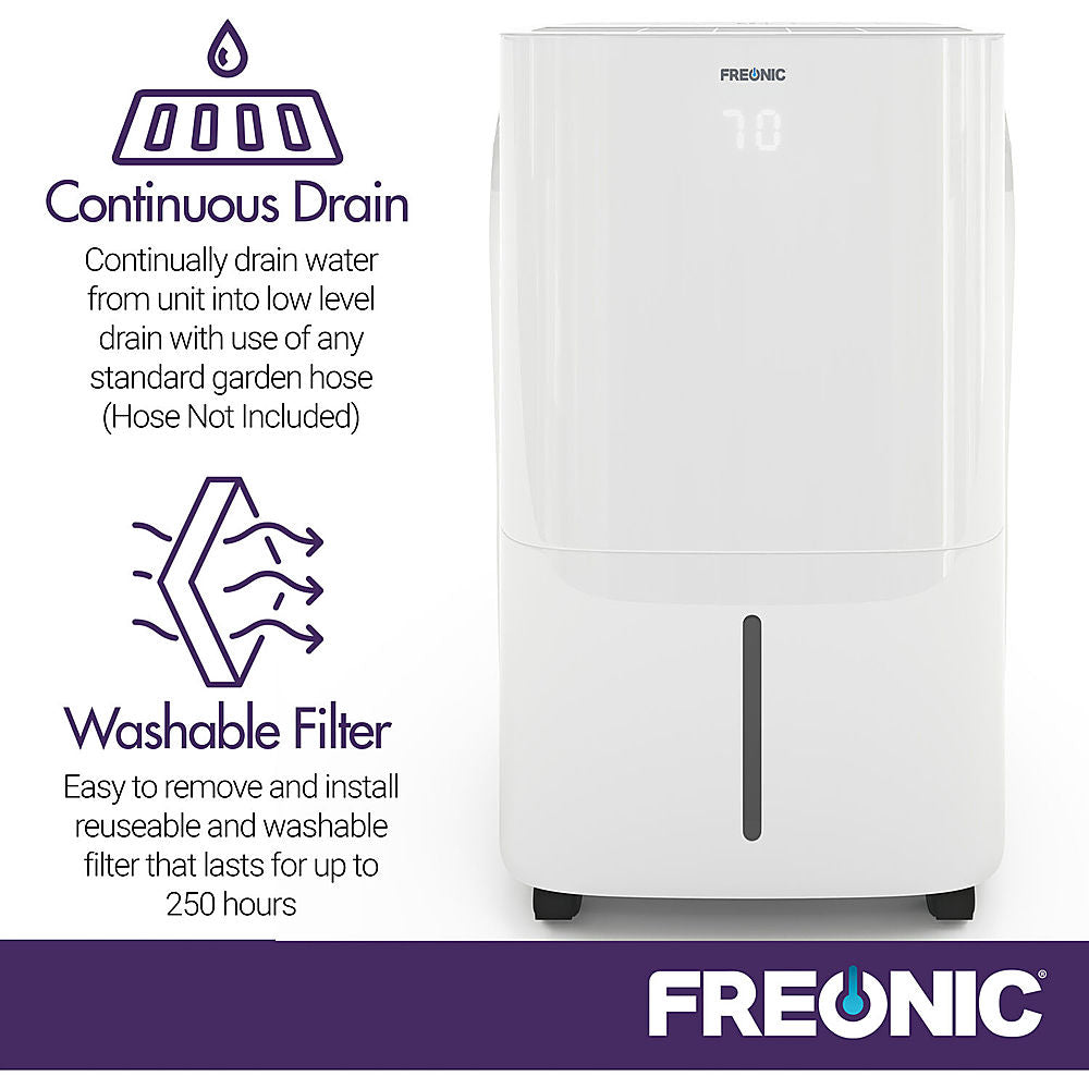 Freonic - 50 Pint Dehumidifier - White_4