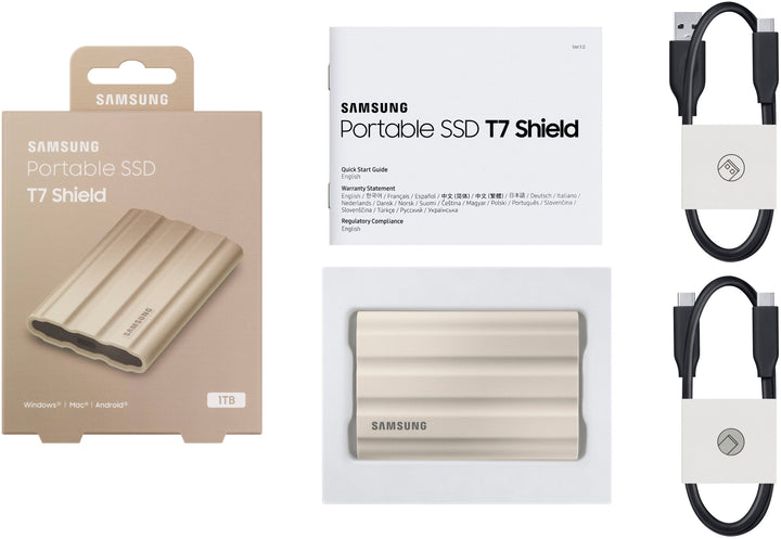 Samsung - T7 Shield 1TB External USB 3.2 Gen 2 Rugged SSD IP65 Water Resistant Drive - Beige_4