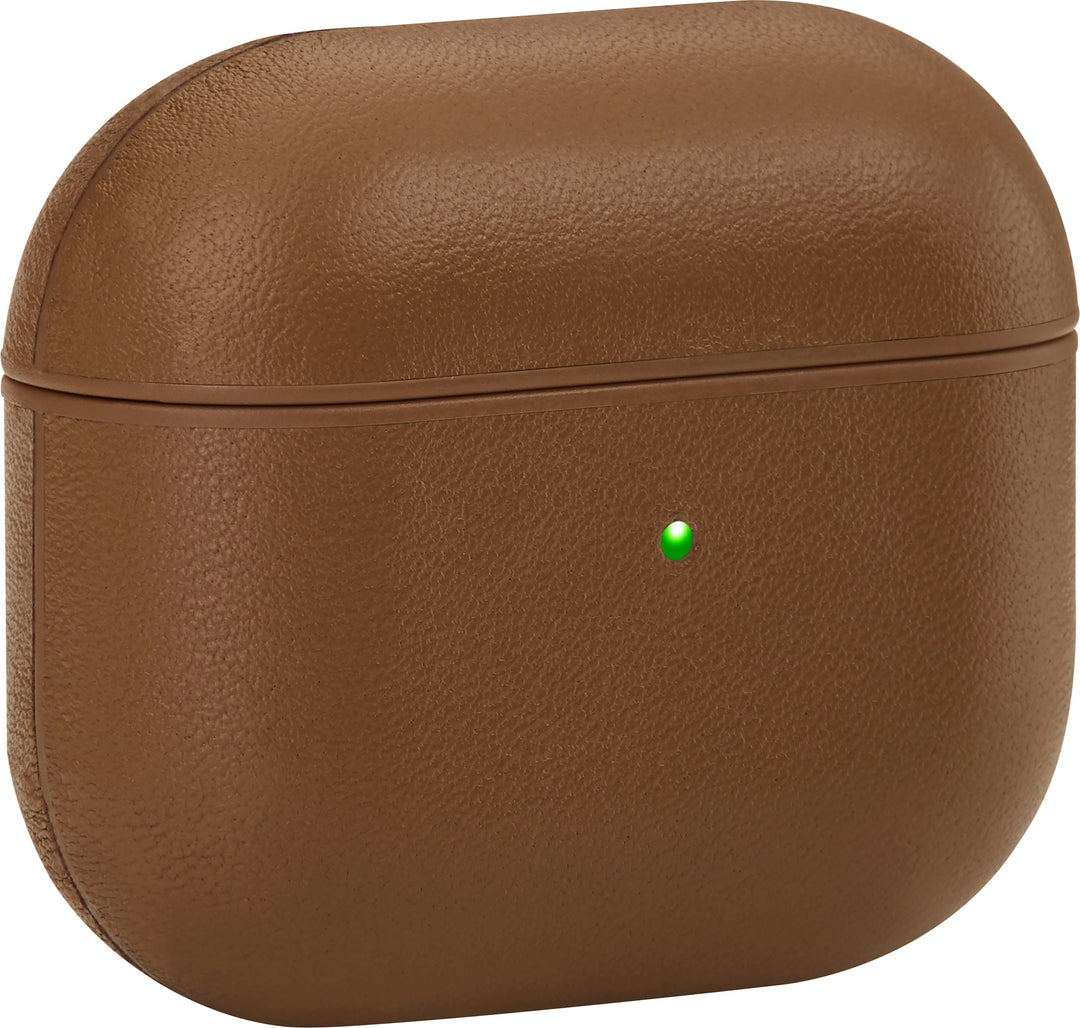 Insignia™ - Magnetic Leather Case for Apple AirPods (3rd Generation) - Brown_1