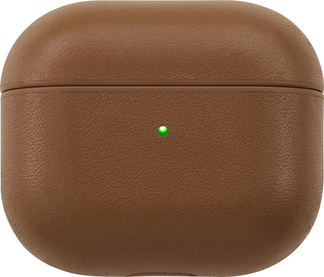 Insignia™ - Magnetic Leather Case for Apple AirPods (3rd Generation) - Brown_0