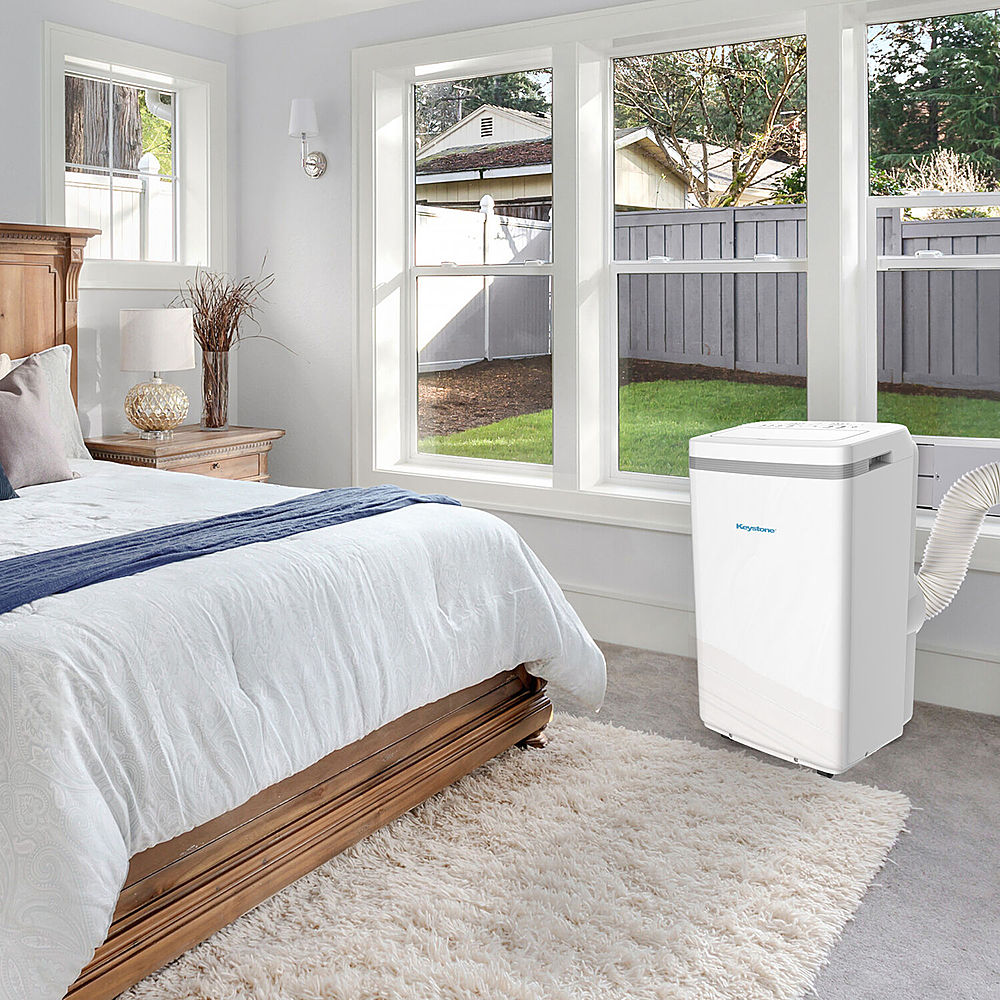 Keystone - 250 Sq. Ft. Portable Air Conditioner with Dehumidifier - White_2