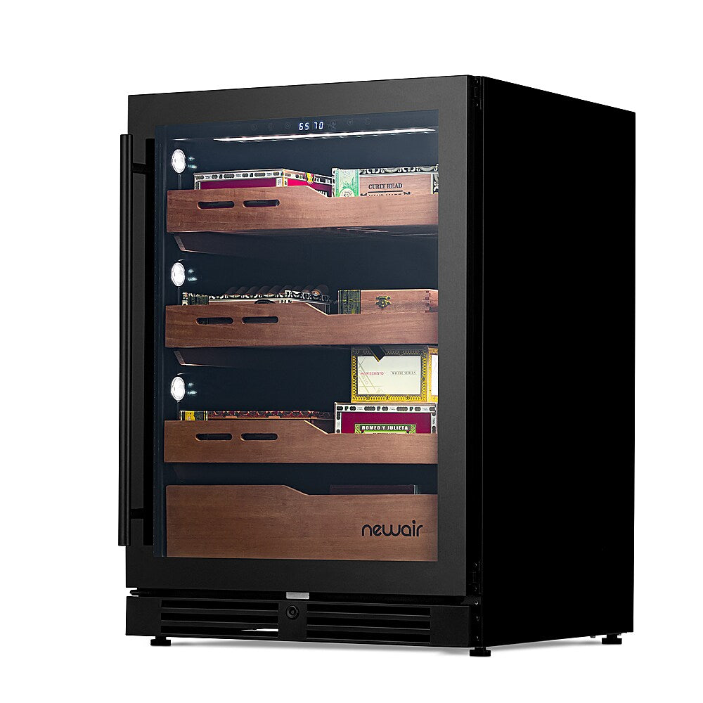 NewAir - 4.48 Cu. Ft. Cigar Humidor with Built-in Humidification System with Opti-Temp Heating & Cooling Function - Black_10