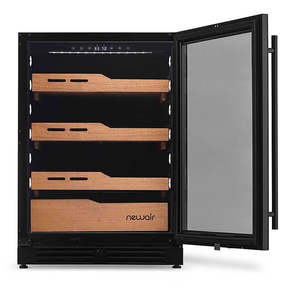 NewAir - 4.48 Cu. Ft. Cigar Humidor with Built-in Humidification System with Opti-Temp Heating & Cooling Function - Black_11