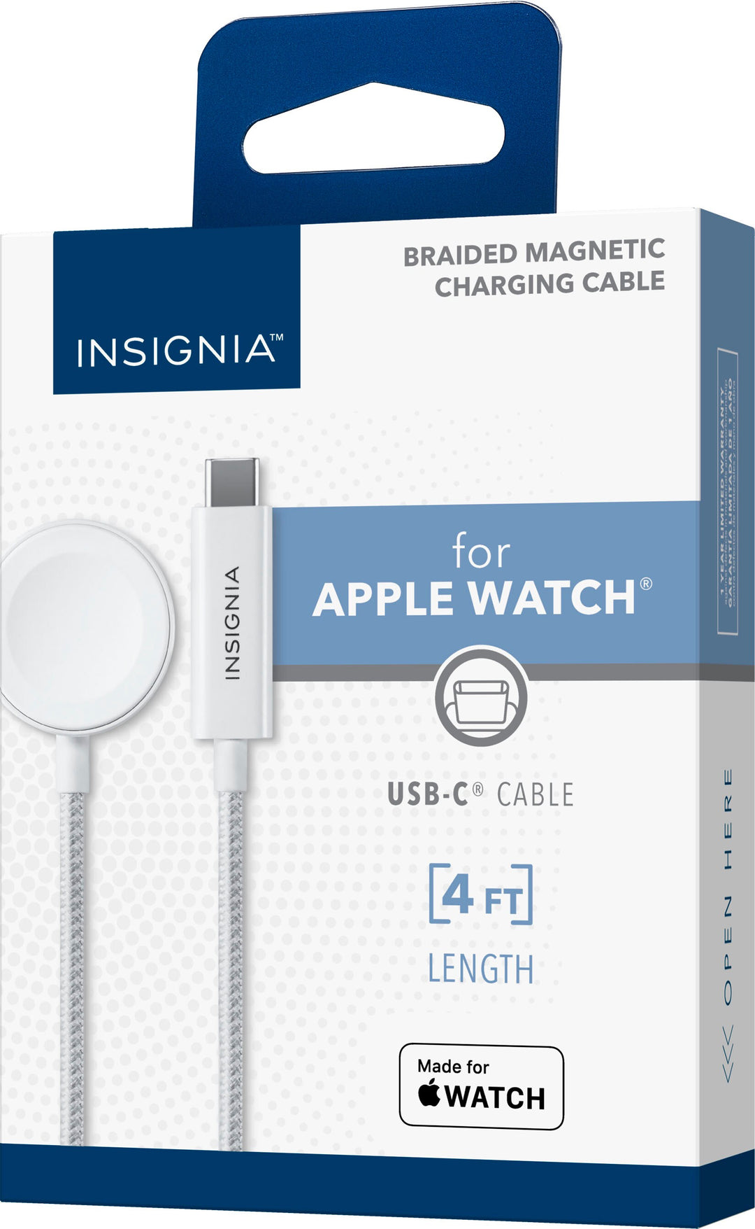 Insignia™ - 4' Magnetic Charging Cable for Apple Watch - White_3