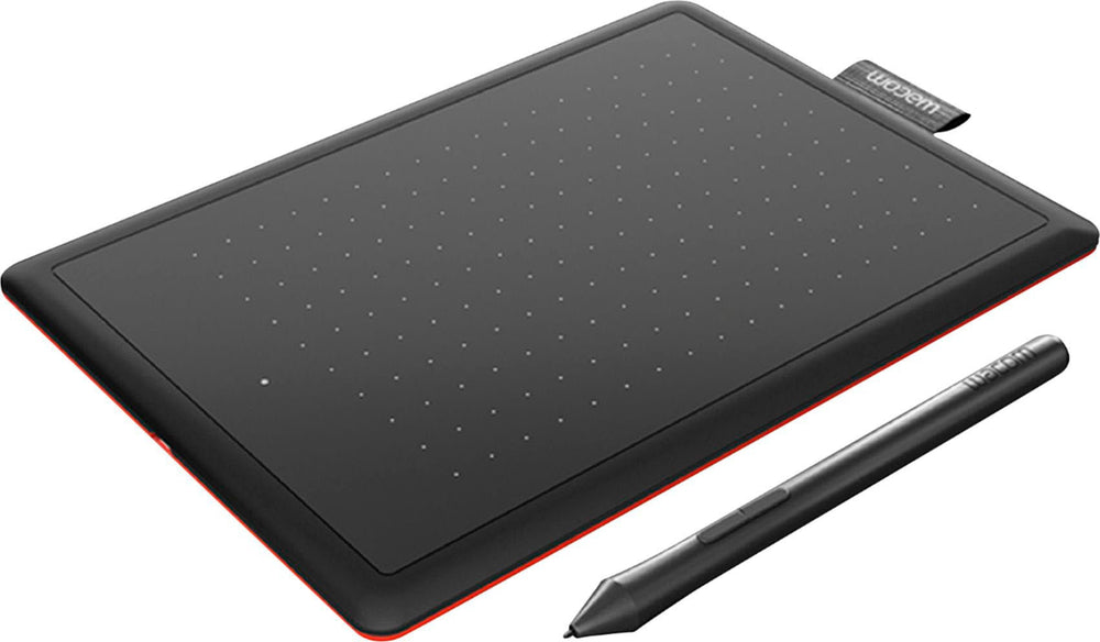 One by Wacom Student Drawing Tablet (small) – Works with Chromebook, Mac, PC - Black/Red_1