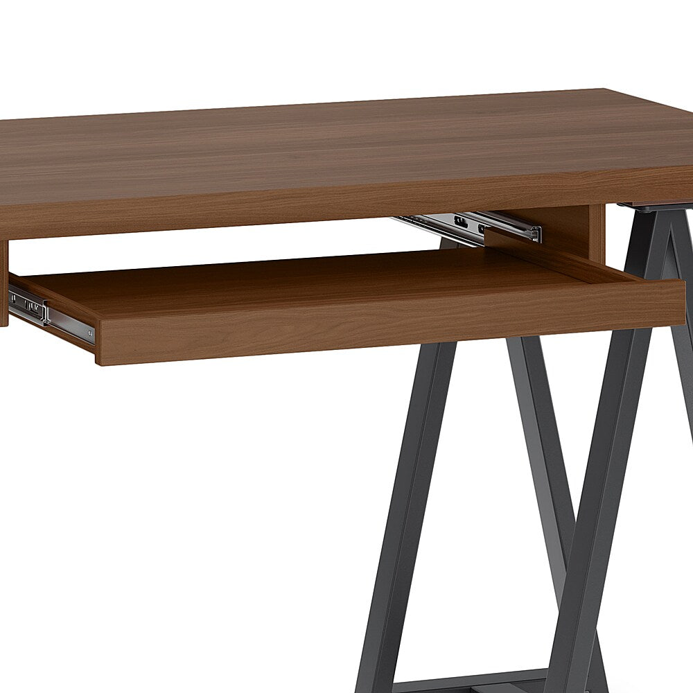 Simpli Home - Sawhorse Solid Veneer and Metal Desk - Walnut_7