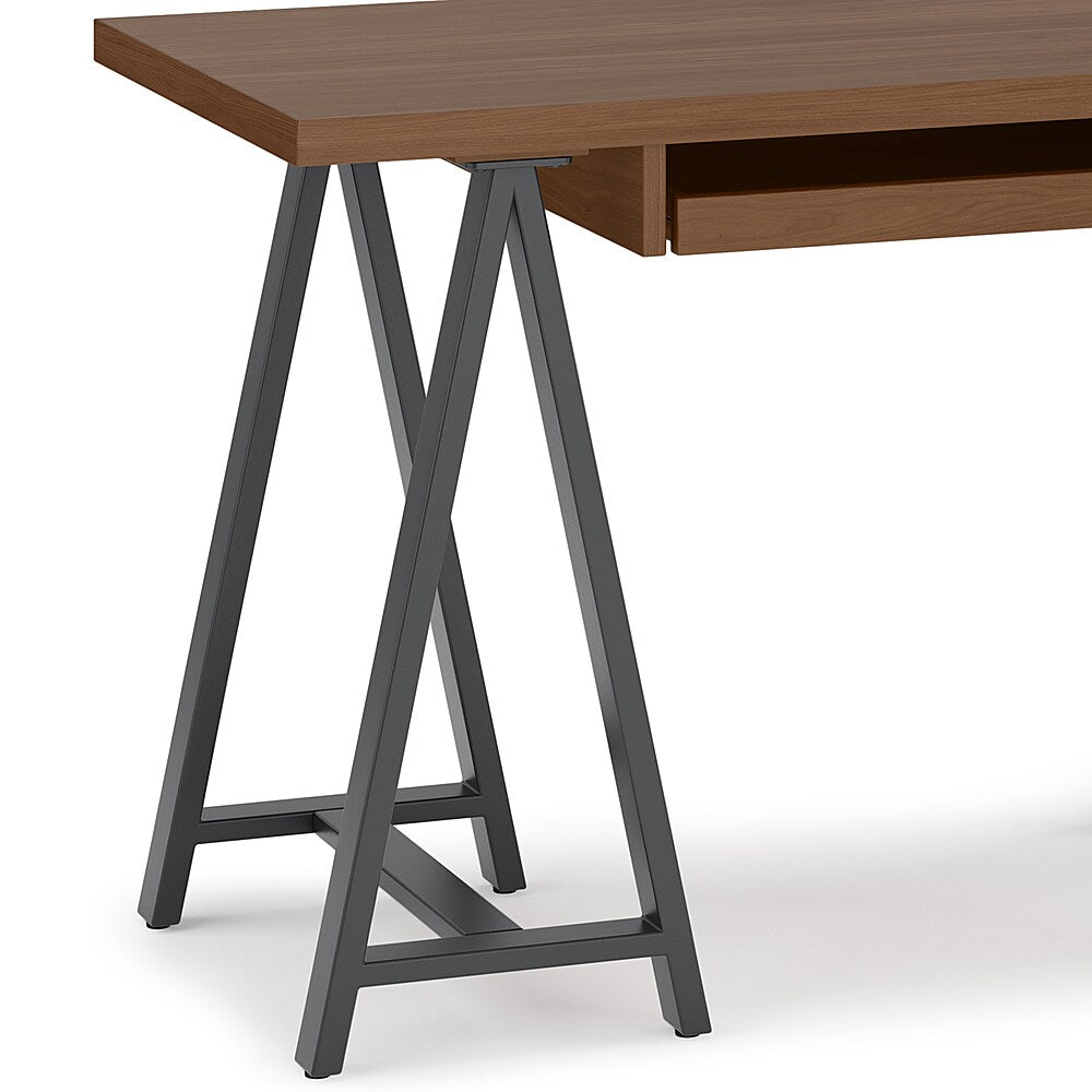 Simpli Home - Sawhorse Solid Veneer and Metal Desk - Walnut_6