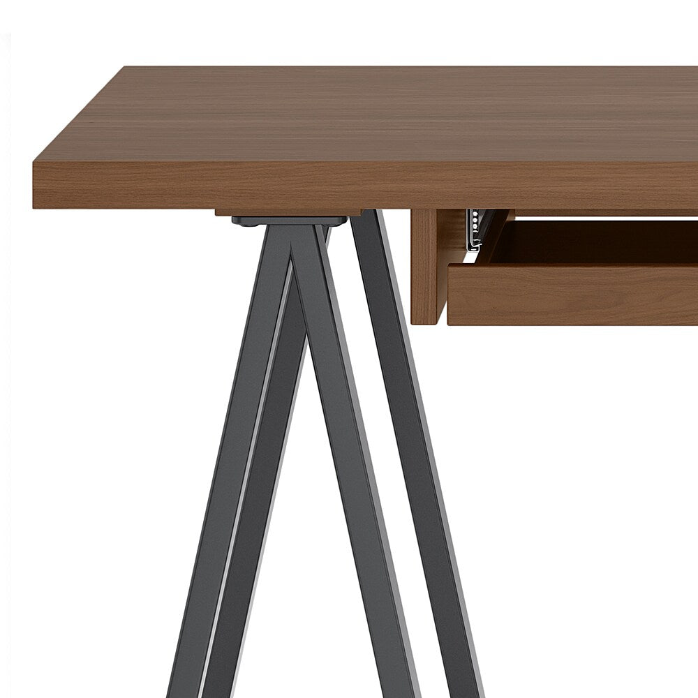 Simpli Home - Sawhorse Solid Veneer and Metal Desk - Walnut_4