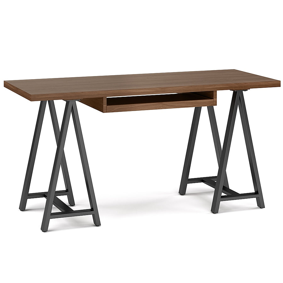 Simpli Home - Sawhorse Solid Veneer and Metal Desk - Walnut_0