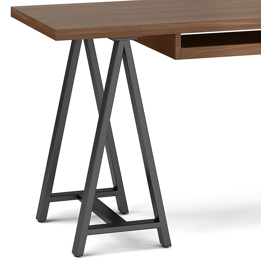 Simpli Home - Sawhorse Solid Veneer and Metal Desk - Walnut_5