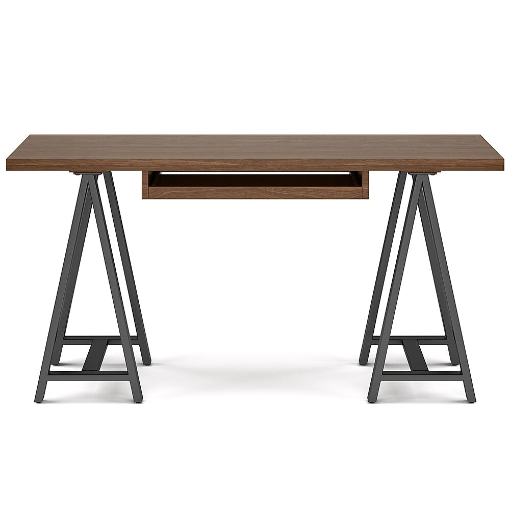 Simpli Home - Sawhorse Solid Veneer and Metal Desk - Walnut_3