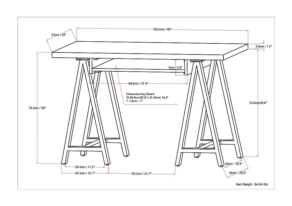 Simpli Home - Sawhorse Solid Veneer and Metal Desk - Walnut_4