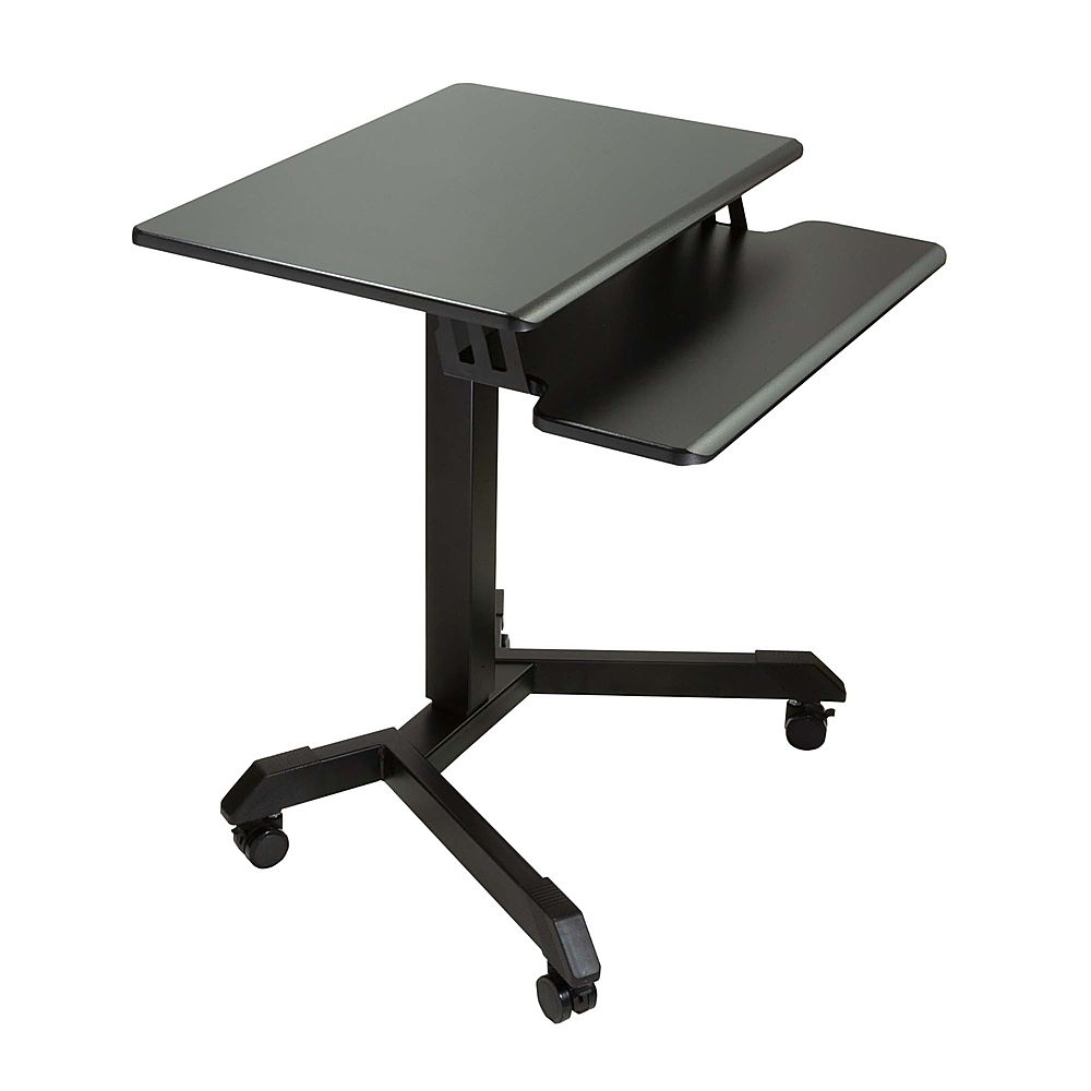 Victor - Mobile Adjustable Standing Desk with Keyboard Tray 25.6" Wide - Black_1