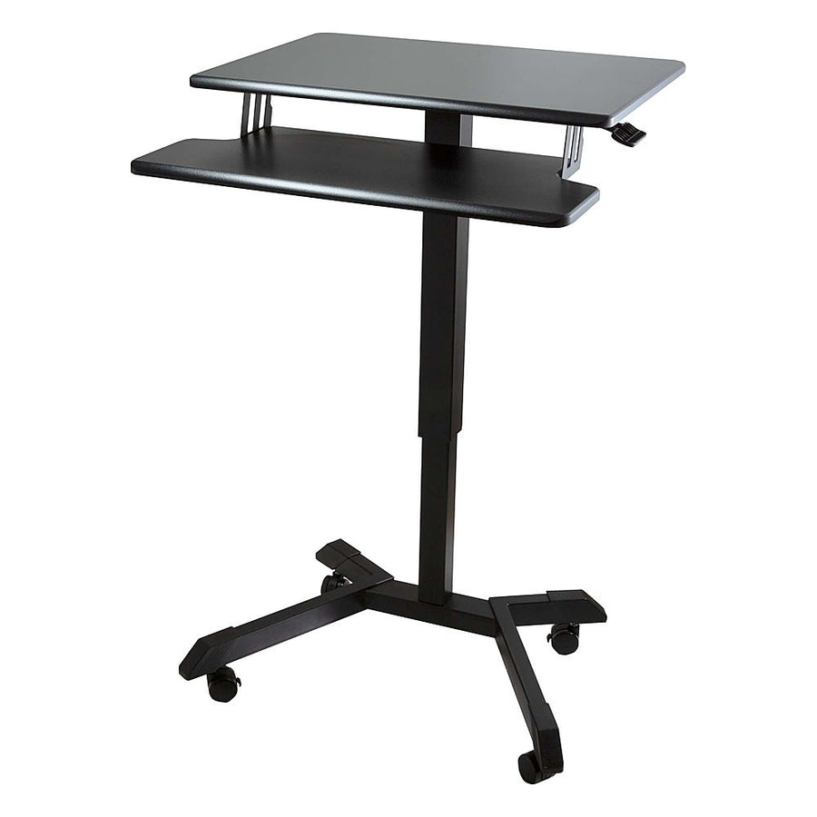 Victor - Mobile Adjustable Standing Desk with Keyboard Tray 25.6" Wide - Black_0