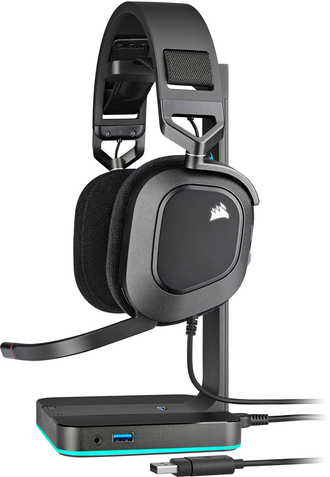 CORSAIR - HS80 RGB WIRED Dolby Atmos Gaming Headset for PC with Broadcast-Grade Omni-Directional Microphone - Carbon_2