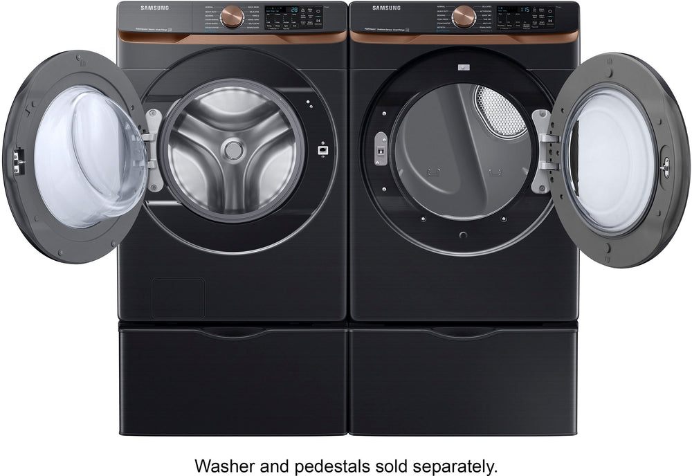 Samsung - 7.5 cu. ft. Smart Gas Dryer with Steam Sanitize+ and Sensor Dry - Brushed black_1