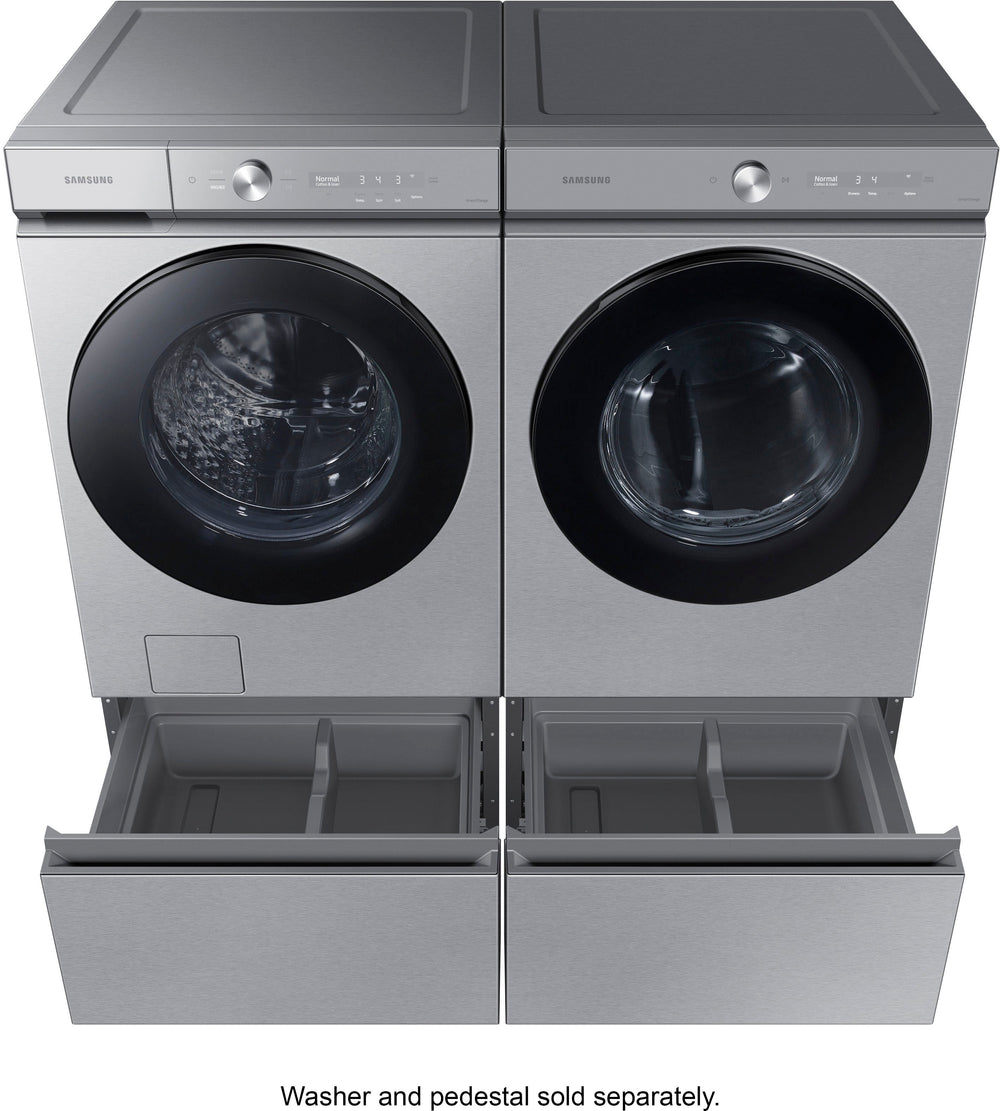 Samsung - Bespoke 7.6 cu. ft. Ultra Capacity Electric Dryer with Super Speed Dry and AI Smart Dial - Silver steel_1