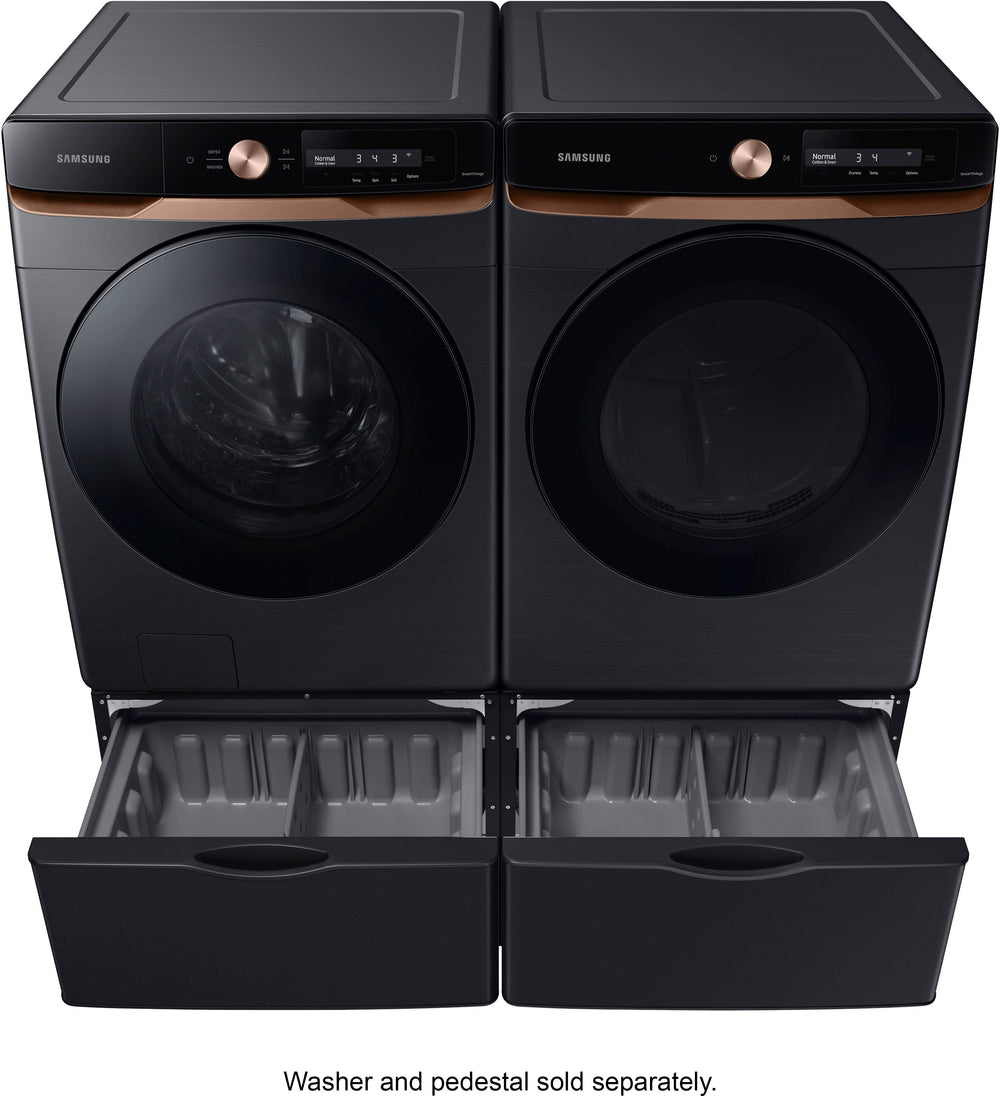 Samsung - 4.6 cu. ft. Large Capacity AI Smart Dial Front Load Washer with Auto Dispense and Super Speed Wash - Brushed black_1