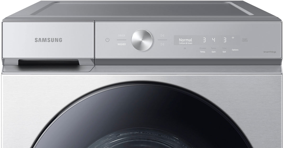 Samsung - Bespoke 5.3 cu. ft. Ultra Capacity Front Load Washer with Super Speed Wash and AI Smart Dial - Silver steel_4